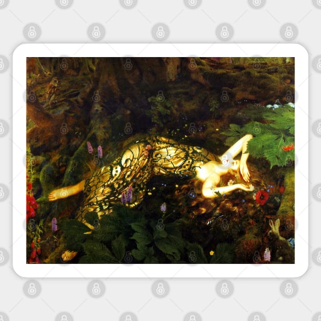 Titania Sleeps - Frank Cadogan Cowper Sticker by forgottenbeauty